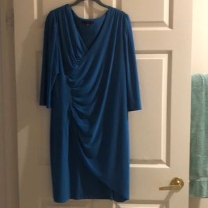 Blue ruched dress
